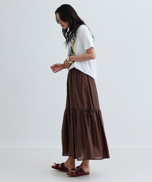 GALLEST(ギャレスト)の「ティアードボイルスカート(スカート・レディース・ブラウン系その他/ブラック/ホワイト・38/36)」の10枚目の写真