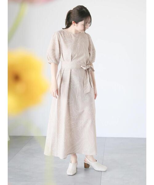 日比谷花壇　スペシャルコラボ　花柄ワンピース 日比谷花壇×DHC・フレアワンピース |ファッション通販のDHC