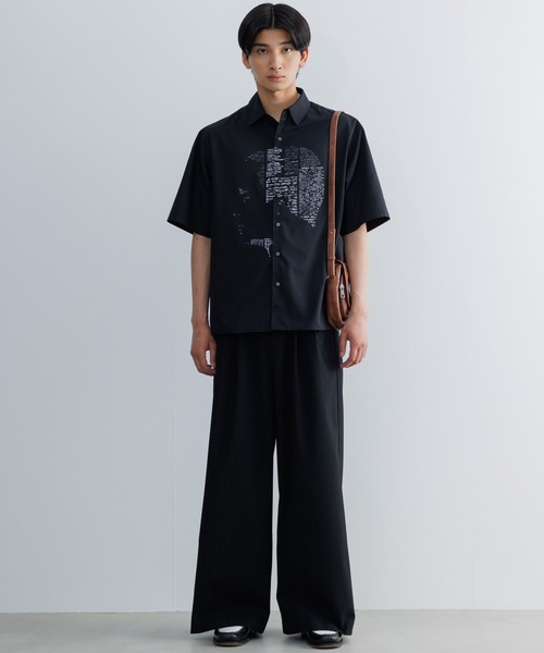 Edition - 【新品】Edition エディション シャツ ブラック 黒 サイズ:34(7号) / 24春夏 ピンタック バルーンスリーブ シャツ / スタンドカラー ボリュームスリーブ コットン / トップス ブラウス 半袖【レディース】 EDITION（エディション）の「ピンタックバルーンスリーブシャツ