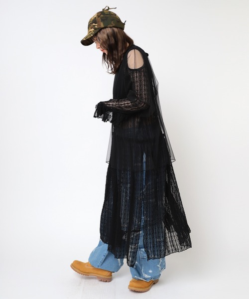 RNA(アールエヌエー)の「D1676 レースロングワンピース(ワンピース・レディース・ブラック/ライトブルー/ホワイト・MEDIUM)」の4枚目の写真