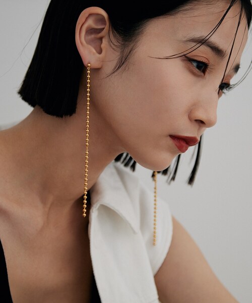 COCOSHNIK ONKITSCH(ココシュニックオンキッチュ)の「シルバー チェーンピアス ボールループ GP(ピアス(両耳用)・レディース・クリア・00)」の13枚目の写真