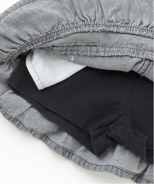 petit main（プティマイン）の「【リンク】パールデニムスカパン(キッズ)（デニムスカート・キッズ・ブルー/グレー/サックスブルー・100cm/120cm/130cm/110cm/80ｃｍ/90cm）」の9枚目の写真