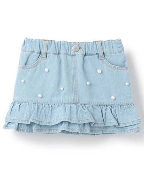petit main（プティマイン）の「【リンク】パールデニムスカパン(キッズ)（デニムスカート・キッズ・ブルー/グレー/サックスブルー・100cm/120cm/130cm/110cm/80ｃｍ/90cm）」の13枚目の写真