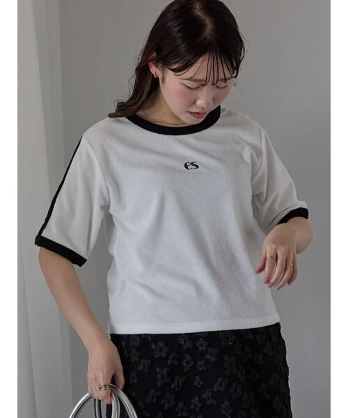ehka sopo（エヘカソポ）の「パイルリンガーTシャツ（Tシャツ/カットソー・レディース・ネイビー/オフホワイト/イエロー・F）」の20枚目の写真