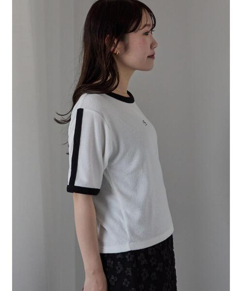 ehka sopo（エヘカソポ）の「パイルリンガーTシャツ（Tシャツ/カットソー・レディース・ネイビー/オフホワイト/イエロー・F）」の22枚目の写真