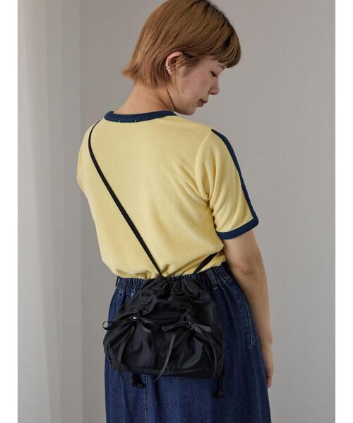 ehka sopo（エヘカソポ）の「パイルリンガーTシャツ（Tシャツ/カットソー・レディース・ネイビー/オフホワイト/イエロー・F）」の5枚目の写真