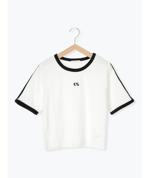 ehka sopo（エヘカソポ）の「パイルリンガーTシャツ（Tシャツ/カットソー・レディース・ネイビー/オフホワイト/イエロー・F）」の10枚目の写真