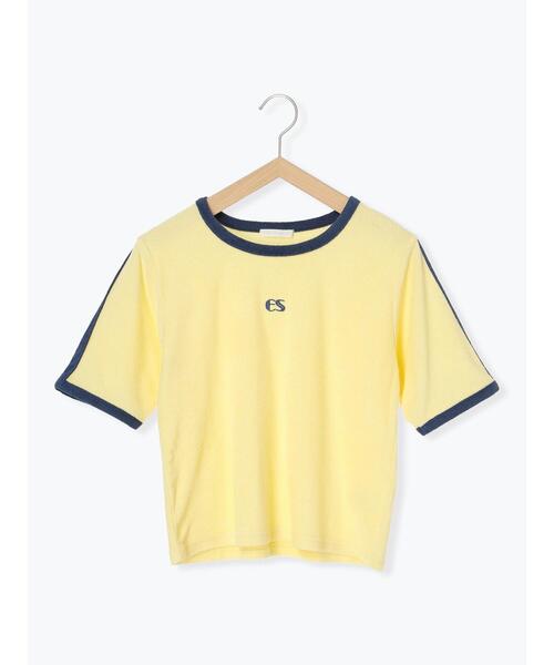 ehka sopo(エヘカソポ)の「パイルリンガーTシャツ(Tシャツ/カットソー・レディース・ネイビー/オフホワイト/イエロー・F)」の12枚目の写真