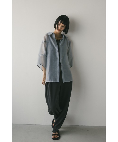 STYLEMIXER コクーンスリーブシアーシャツWH STYLEMIXER | コクーンスリーブシアーシャツ (シャツ・ブラウス