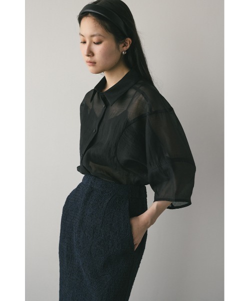 STYLEMIXER（スタイルミキサー）の「コクーンスリーブシアーシャツ　夏服（シャツ/ブラウス・レディース・ピンク/アイボリー/ブラック/サックスブルー・FREE）」の19枚目の写真