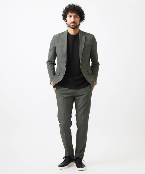 MICHEL KLEIN HOMME   （ミッシェルクランオム）の「メッシュスラックスパンツ セットアップ（スラックス・メンズ・ブラック/カーキ・MEDIUM/LARGE/X-LARGE）」の13枚目の写真