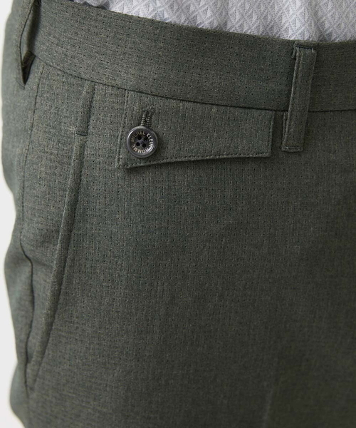 MICHEL KLEIN HOMME   （ミッシェルクランオム）の「メッシュスラックスパンツ セットアップ（スラックス・メンズ・ブラック/カーキ・MEDIUM/LARGE/X-LARGE）」の6枚目の写真