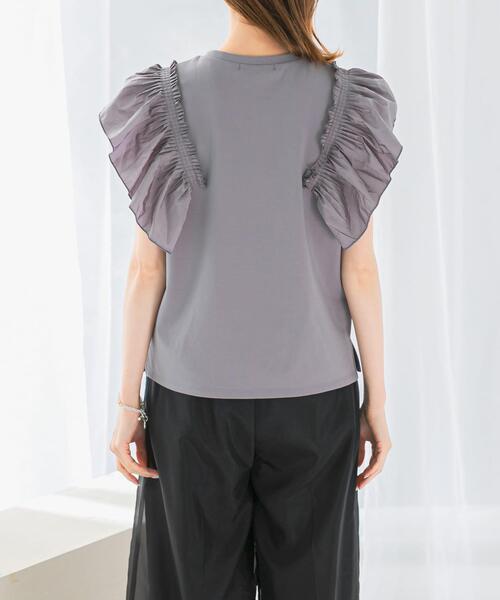 URBAN RESEARCH ROSSO WOMEN（アーバンリサーチ　ロッソ）の「プリーツフリルデザインプルオーバー（Tシャツ/カットソー・レディース・グレー/オフホワイト/ブラック・FREE）」の11枚目の写真