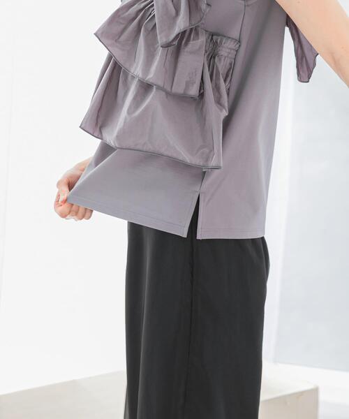 URBAN RESEARCH ROSSO WOMEN（アーバンリサーチ　ロッソ）の「プリーツフリルデザインプルオーバー（Tシャツ/カットソー・レディース・グレー/オフホワイト/ブラック・FREE）」の13枚目の写真