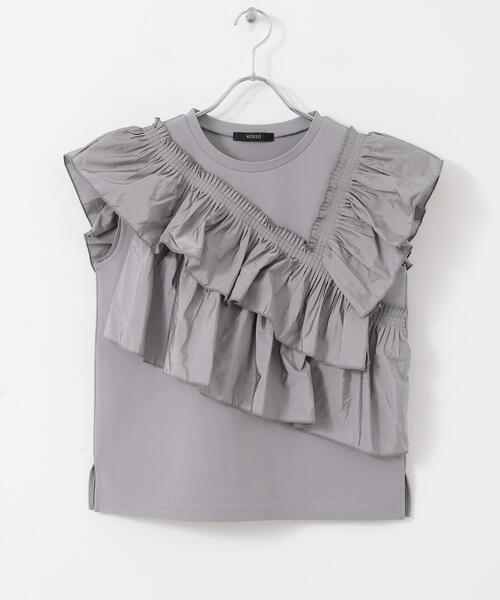 URBAN RESEARCH ROSSO WOMEN（アーバンリサーチ　ロッソ）の「プリーツフリルデザインプルオーバー（Tシャツ/カットソー・レディース・グレー/オフホワイト/ブラック・FREE）」の15枚目の写真