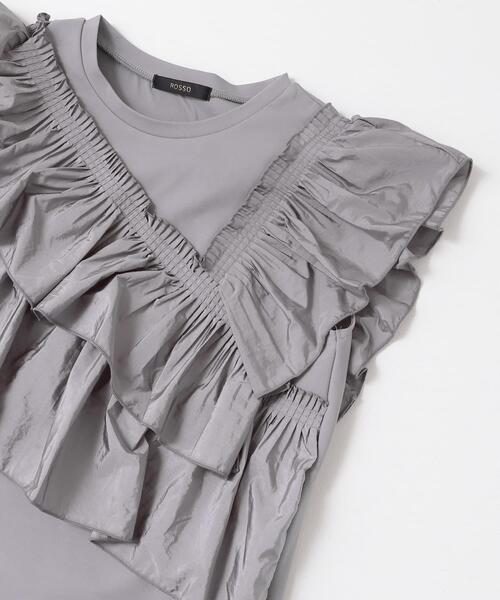 URBAN RESEARCH ROSSO WOMEN（アーバンリサーチ　ロッソ）の「プリーツフリルデザインプルオーバー（Tシャツ/カットソー・レディース・グレー/オフホワイト/ブラック・FREE）」の16枚目の写真