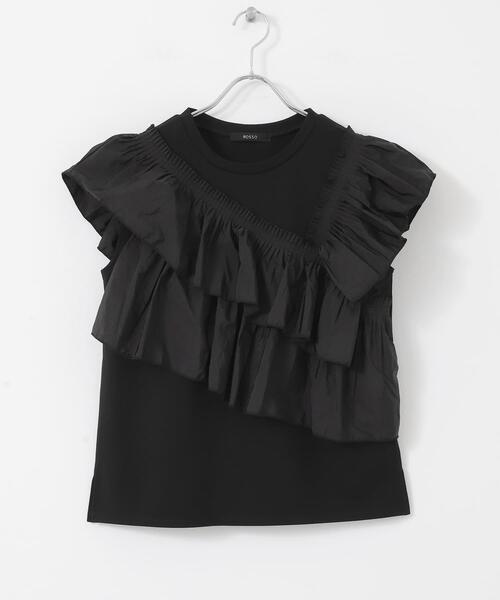 URBAN RESEARCH ROSSO WOMEN（アーバンリサーチ　ロッソ）の「プリーツフリルデザインプルオーバー（Tシャツ/カットソー・レディース・グレー/オフホワイト/ブラック・FREE）」の20枚目の写真
