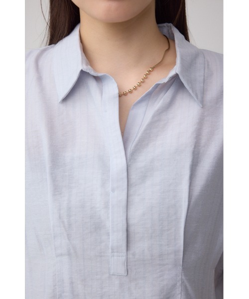 AZUL by moussy(アズールバイマウジー)の「タックスキッパーブラウス(シャツ/ブラウス・レディース・ライトグレー/ブラック/オフホワイト・FREE)」の6枚目の写真