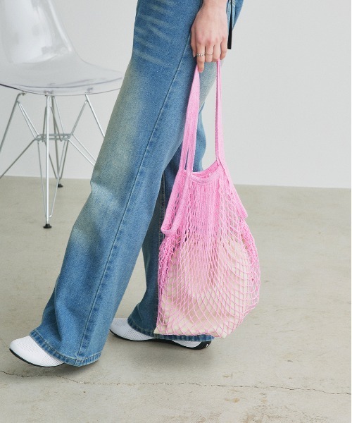 ad thie（アドティエ）の「メッシュネット トートバッグ（トートバッグ・レディース・アイボリー/ブラック/ライトグリーン/ピンク・FREE）」の12枚目の写真