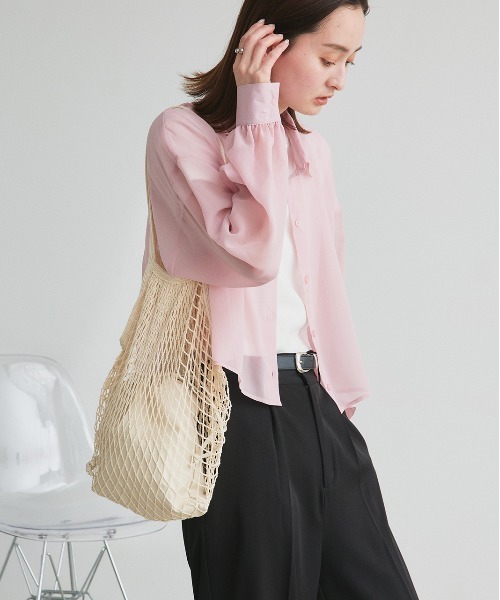 ad thie（アドティエ）の「メッシュネット トートバッグ（トートバッグ・レディース・アイボリー/ブラック/ライトグリーン/ピンク・FREE）」の21枚目の写真