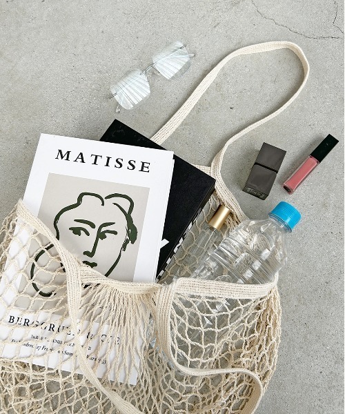 ad thie（アドティエ）の「メッシュネット トートバッグ（トートバッグ・レディース・アイボリー/ブラック/ライトグリーン/ピンク・FREE）」の7枚目の写真