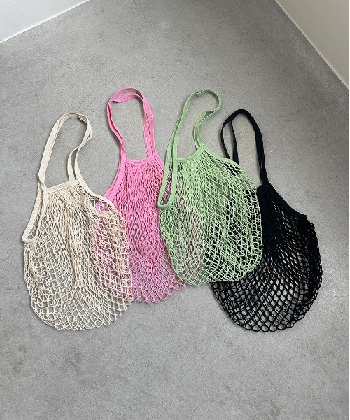 ad thie（アドティエ）の「メッシュネット トートバッグ（トートバッグ・レディース・アイボリー/ブラック/ライトグリーン/ピンク・FREE）」の6枚目の写真