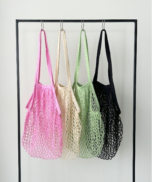 ad thie（アドティエ）の「メッシュネット トートバッグ（トートバッグ・レディース・アイボリー/ブラック/ライトグリーン/ピンク・FREE）」の5枚目の写真