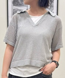 【HONEYSUCKLE ROSE】透かし編みスキッパーニット