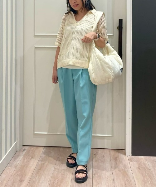 Right-on（ライトオン）の「【HONEYSUCKLE ROSE】透かし編みスキッパーニット（その他トップス・レディース・オフホワイト/ブラック/グレー・L/M）」の12枚目の写真