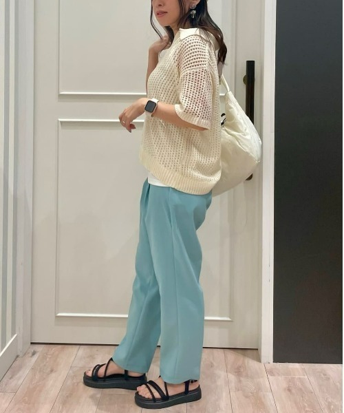 Right-on（ライトオン）の「【HONEYSUCKLE ROSE】透かし編みスキッパーニット（その他トップス・レディース・オフホワイト/ブラック/グレー・L/M）」の13枚目の写真