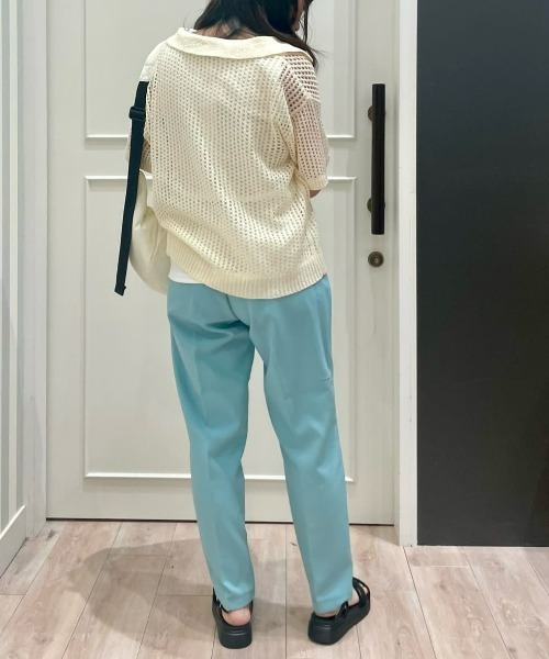 Right-on（ライトオン）の「【HONEYSUCKLE ROSE】透かし編みスキッパーニット（その他トップス・レディース・オフホワイト/ブラック/グレー・L/M）」の14枚目の写真