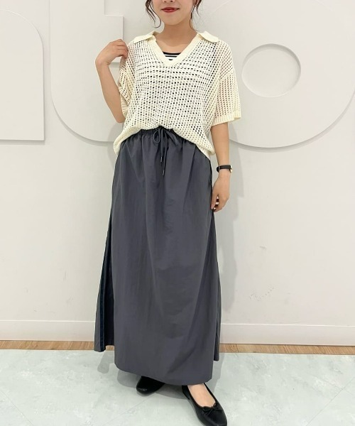 Right-on（ライトオン）の「【HONEYSUCKLE ROSE】透かし編みスキッパーニット（その他トップス・レディース・オフホワイト/ブラック/グレー・L/M）」の18枚目の写真