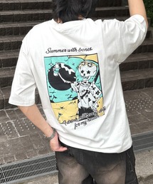 ビリヤードバックプリント ビッグシルエット カジュアルストリート 半袖Tシャツ カットソー ユニセックス