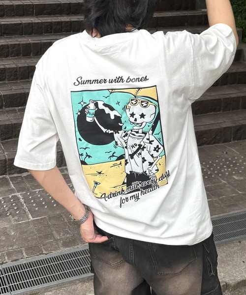 ILL'S(イルズ)の「ビリヤードバックプリント ビッグシルエット カジュアルストリート 半袖Tシャツ カットソー ユニセックス(Tシャツ/カットソー・メンズ・ブラック/ホワイト/ブラック系その他2/ホワイト系その他2/ブラック系その他/ホワイト系その他・M/L)」の3枚目の写真