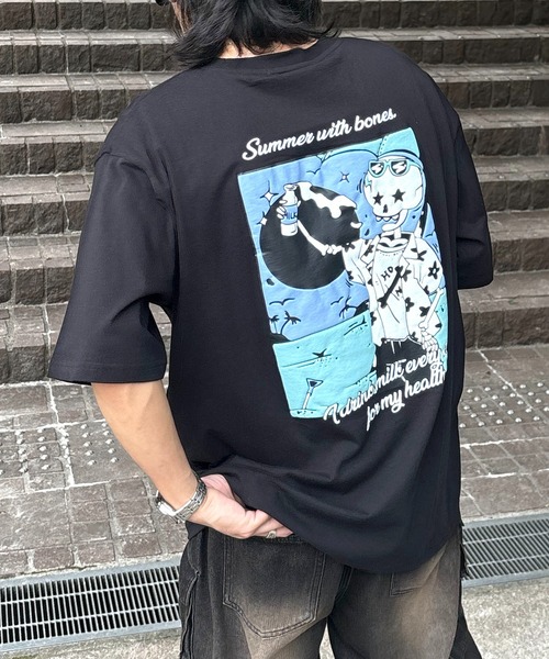 ILL'S(イルズ)の「ビリヤードバックプリント ビッグシルエット カジュアルストリート 半袖Tシャツ カットソー ユニセックス(Tシャツ/カットソー・メンズ・ブラック/ホワイト/ブラック系その他2/ホワイト系その他2/ブラック系その他/ホワイト系その他・M/L)」の6枚目の写真