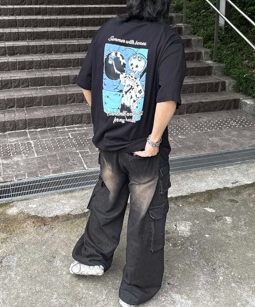 ILL'S(イルズ)の「ビリヤードバックプリント ビッグシルエット カジュアルストリート 半袖Tシャツ カットソー ユニセックス(Tシャツ/カットソー・メンズ・ブラック/ホワイト/ブラック系その他2/ホワイト系その他2/ブラック系その他/ホワイト系その他・M/L)」の20枚目の写真