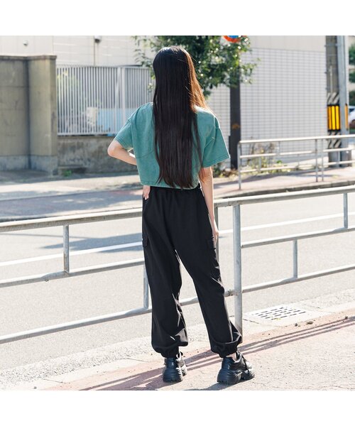 algy（アルジー）の「ウエスト折り返し梨地カーゴパンツ（カーゴパンツ・キッズ・ブラック/カーキ・XX-SMALL/X-SMALL/MEDIUM/SMALL）」の4枚目の写真