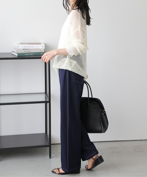 セール】日本製 セミワイド ストレートデニムパンツ（デニムパンツ