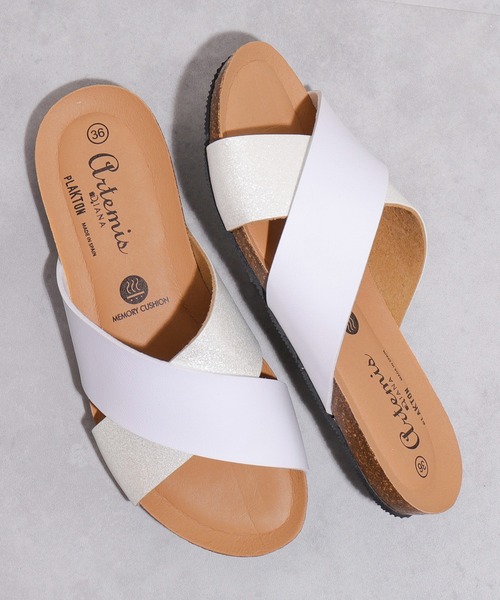 PLAKTON(プラクトン)の「【PLAKTON】カラー別注 配色クロスサンダル(サンダル・レディース・ブラック/アイボリー・S/M/L)」の9枚目の写真