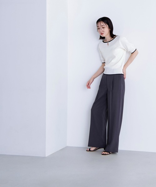 NATURAL BEAUTY BASIC(ナチュラルビューティーベーシック)の「◇サマードライタッチ SETUP ワイドパンツ(その他パンツ・レディース・ベージュ/ブラウン/チャコールグレー・MEDIUM/SMALL)」の5枚目の写真