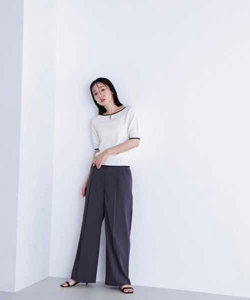 NATURAL BEAUTY BASIC(ナチュラルビューティーベーシック)の「◇サマードライタッチ SETUP ワイドパンツ(その他パンツ・レディース・ベージュ/ブラウン/チャコールグレー・MEDIUM/SMALL)」の6枚目の写真