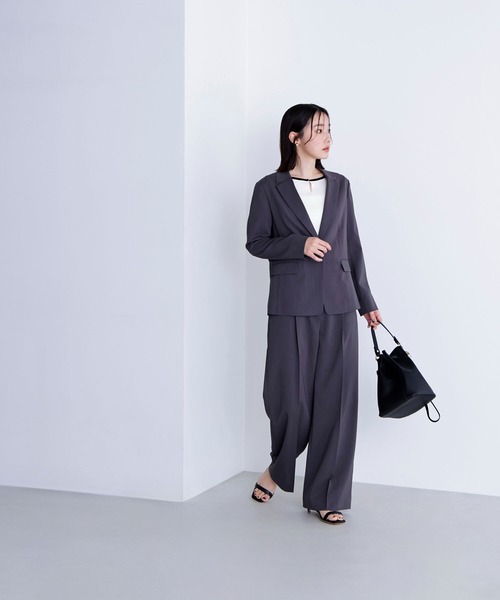 NATURAL BEAUTY BASIC(ナチュラルビューティーベーシック)の「◇サマードライタッチ SETUP ワイドパンツ(その他パンツ・レディース・ベージュ/ブラウン/チャコールグレー・MEDIUM/SMALL)」の8枚目の写真