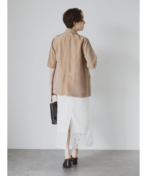 Te chichi CLASSIC（テチチクラシック）の「エシカルシャンブレーダブルジャケット（セットアップ可）（接触冷感）《2025summer catalog item》（ノーカラージャケット・レディース・ベージュ・F）」の11枚目の写真