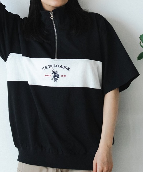 U.S. POLO ASSN.(ユーエスポロアッスン)の「U.S. POLO ASSN./ユーエスポロアッスン レトロ ハーフジップ(Tシャツ/カットソー・メンズ・ネイビー/杢グレー/オフホワイト/ブラック・S/L/LL/M)」の3枚目の写真