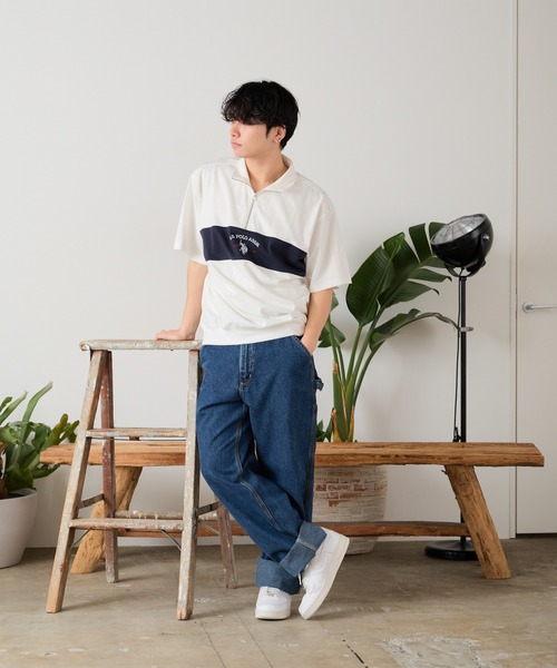 U.S. POLO ASSN.(ユーエスポロアッスン)の「U.S. POLO ASSN./ユーエスポロアッスン レトロ ハーフジップ(Tシャツ/カットソー・メンズ・ネイビー/杢グレー/オフホワイト/ブラック・S/L/LL/M)」の9枚目の写真