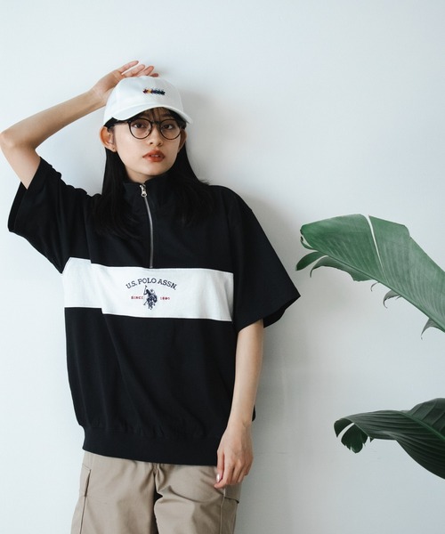 U.S. POLO ASSN.(ユーエスポロアッスン)の「U.S. POLO ASSN./ユーエスポロアッスン レトロ ハーフジップ(Tシャツ/カットソー・メンズ・ネイビー/杢グレー/オフホワイト/ブラック・S/L/LL/M)」の11枚目の写真