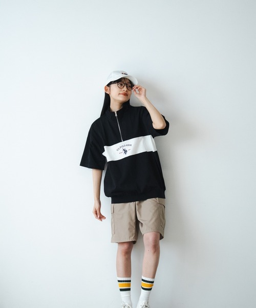 U.S. POLO ASSN.(ユーエスポロアッスン)の「U.S. POLO ASSN./ユーエスポロアッスン レトロ ハーフジップ(Tシャツ/カットソー・メンズ・ネイビー/杢グレー/オフホワイト/ブラック・S/L/LL/M)」の13枚目の写真