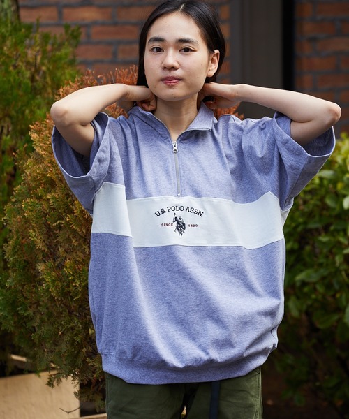 U.S. POLO ASSN.(ユーエスポロアッスン)の「U.S. POLO ASSN./ユーエスポロアッスン レトロ ハーフジップ(Tシャツ/カットソー・メンズ・ネイビー/杢グレー/オフホワイト/ブラック・S/L/LL/M)」の16枚目の写真