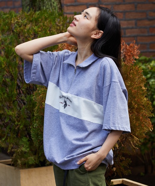 U.S. POLO ASSN.(ユーエスポロアッスン)の「U.S. POLO ASSN./ユーエスポロアッスン レトロ ハーフジップ(Tシャツ/カットソー・メンズ・ネイビー/杢グレー/オフホワイト/ブラック・S/L/LL/M)」の17枚目の写真