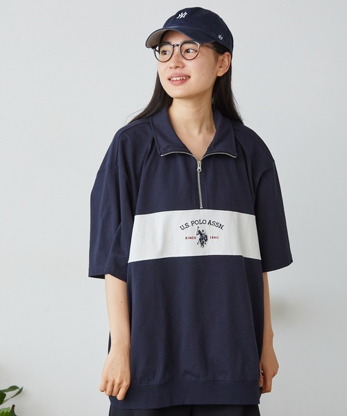 U.S. POLO ASSN.(ユーエスポロアッスン)の「U.S. POLO ASSN./ユーエスポロアッスン レトロ ハーフジップ(Tシャツ/カットソー・メンズ・ネイビー/杢グレー/オフホワイト/ブラック・S/L/LL/M)」の21枚目の写真